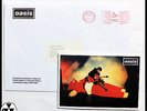 Oasis Mailing List 1995 Christmas Card with Printed Autographs + Oasis Envelope