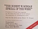 Radio Show: ROBERT W. MORGAN SPECIAL OF THE WEEK VOL.1, NO.1 NEIL SEDAKA  MINT