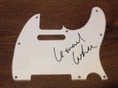 AUTHENTIC RARE LEONARD COHEN SIGNED PICK GUARD / SCRATCH PLATE ...REAL SIGNATURE