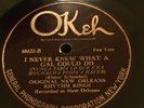 78 RPM HOT JAZZ  New Orleans Rhythm Kings Okeh 40422 I Never Knew/Baby V+ (TOUGH