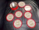 THE BEATLES 6 DRINKS COASTERS / MATS SGT. PEPPER'S BRAND NEW IN TIN CORK BACKS