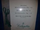 COLUMBIA 33CX 1256 *BLUE/GOLD* WALTER GIESEKING* PLAYS *BRAHMS SOLO PIANO* NM