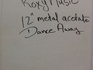 ROXY MUSIC Dance Away 1979 US Promo One-Sided 12