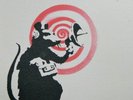 BANKSY ART COVER WHITE RADAR RAT RED Vinyl Lp Record Not Mint
