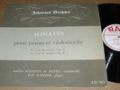 Brahms CELLO sonatas 1 & 2 ANNLIES SCHMIDT DE NEVEU Knieper piano BAM 063 ED1