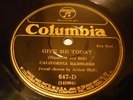 JAZZ CALIFORNIA RAMBLERS Give Me Today COLUMBIA 647