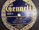 78 RPM Pre-30 JAZZ NAYLOR'S SEVEN ACES GENNETT 5643 YOU AND I - BYE BYE BABY V+