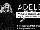 2-4 Tickets Adele 2. Juli July GA Pitch Standing Stehplatz Wembley Stad London