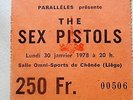 Ticket Rare Belgian Punk Concert Sex Pistols Liège january 1978 no poster clash