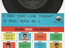 Elvis Presley 7“ 45 Single I Need Your Love Tonight Version 1 Japan Laminated