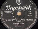 BUDDY HOLLY BLUE DAYS BLACK NIGHTS BRUNSWICK 78 RPM  E- EXCELLENT MINUS GRADE