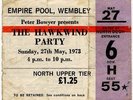 Hawkwind Empire Pool, Wembley 27/5/73 Ticket