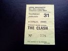 The Clash Joe Strummer ticket  Leeds University 31/01/80