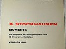K. Stockhausen* - Momente - Version 1965 (LP, Album, Gat) Cat n°: WER 60024