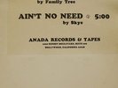 FAMILY TREE SKYE Ain't No Need ORIG DANCE MODERN SOUL HOUSE 12