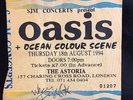 OASIS RARE THE ASTORIA LONDON 1994 USED TICKET SIGNED BY PETER 