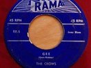 Rare 1950s Doo Wop 45 Record - The Crows- Rama - Red Vinyl