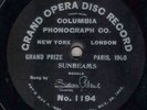391g.  Suzanne Adams - Sunbeams (Rouald) - Columbia Grand Opera Disc 1194