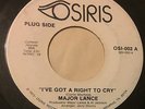 MAJOR LANCE I've Got A Right To Cry/You Keep Me Coming To 45 Osiris Memphis hear