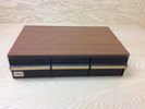 Vintage Retro Teak Wood Effect 36 Tape Cassette Storage Box Holder 3 Drawers
