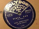 RARE LOUIS ARMSTRONG SHELLAC 78 RPM: Tiger Rag / St. Louis Blues  French POLYDOR