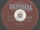 RARE 78 Rpm Record Fats Domino Please Don't Leave Me / The Girl In Love