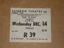 The Clash 1977 Rainbow Theartre Concert Ticket