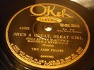 JAZZ HARRY RESER ORCH She's A Great,Great Girl OKEH 41021