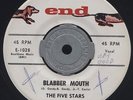 The Five Stars RARE Doo Wop 45 END 1028 Blabber Mouth Baby Baby HEAR IT
