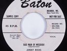 R&B Soul Popcorn 45 JIMMY RICKS Bad Man Of Missouri BATON promo HEAR