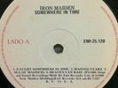 IRON MAIDEN: SOMEWHERE IN TIME RARE EMI LABEL LP VENEZUELA 1986