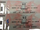 U2 joshua tree 2 tickets debout fosse standing 25 juillet 2017 paris