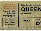 QUEEN : TICKET STUB 21.5.1982 MÜNCHEN OLYMPIAHALLE