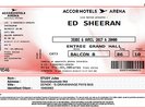 2 PLACES CONCERT ED SHEERAN 6 AVRIL PARIS