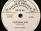 Melvin Smith RCA Vinyl Promo 78 California Baby     Great Early R&B Rocker