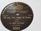 MR BEN DAVIES I'LL SING THEE SONGS OF ARABY GRAMOPHONE MONARCH 02003