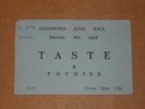 Taste (Rory Gallagher) 1970 Civic Hall, Guildford Concert Ticket