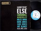 CANNONBALL ADDERLEY Somethin' Else LP BLUE NOTE 1595 EAR ST W.63rd Miles Davis