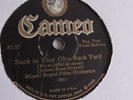 Miami Royal Palm Orch. - 78rpm single 10-inch – Cameo #8137 Back In Your Own...