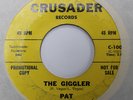 PAT & WILDCATS THE GIGGLER 45 ON CRUSADER B/W GREEN TOMATOES VEGAS INSTRO GARAGE