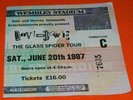 Bowie ticket Glass Spider tour 20 June 1987 London UK - original