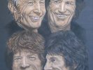 ROLLING STONES Painting, AUTOGRAPHED by Charlie Watts - video proof