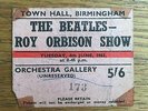 Original BEATLES & ROY ORBISON Concert Ticket 1963
