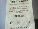 Rory Gallagher ticket music memorabilia.
