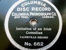 COLUMBIA 662 78 RPM RECORD SPENCER & HARLAN 1902 ONE-SIDED SPOKEN ANNOUNCEMENT