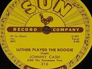 JOHNNY CASH   THANKS A LOT b/w LUTHER PLAYED  USA SUN 78 RPM E+/E+ GRADE
