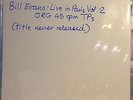 Live In Paris Vol. 2 - BILL EVANS rare unreleased 2010 ORG-072 test pressing 2LP