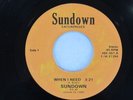 SUNDOWN When I Need Sundown Private Power Pop 45 HEAR