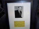 FRANK SINATRA   AUTOGRAPHED FRAMED AIRLINE BOARDING CARD