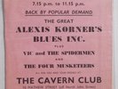 ALEXIS KORNER S BLUES INC  Rare Original Flyer CAVERN CLUB 1963 J Bruce G Baker